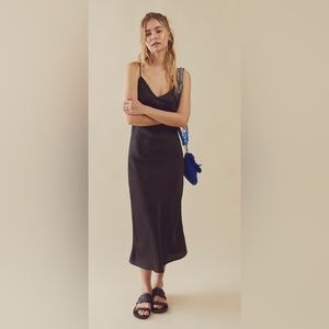 Free People Simply Boas Slip dress sz. Medium black